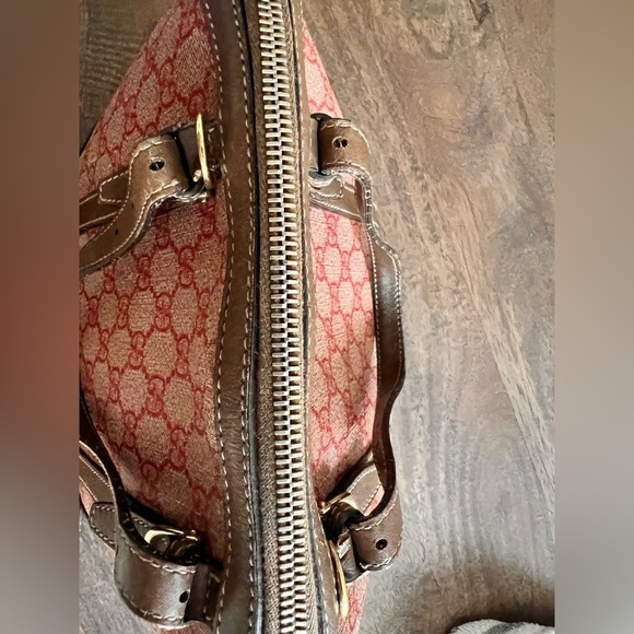 Gucci Brown/Pink GG Supreme Canvas And Leather Nice Dome Satchel - Picture 6 of 11